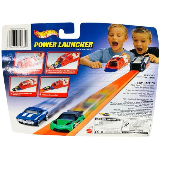 2001 Hot Wheels Yellow Power Launcher w/ Black Convertible Camaro - Picture 4 of 7